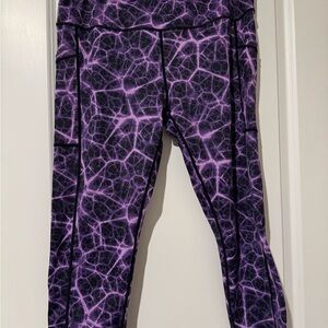 Constantly Varied Gear Purple Leggings with Crackle Design